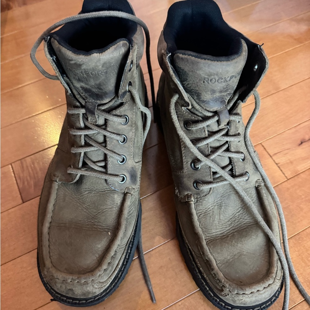Rockport Men's Tan Leather Lace-Up Boots